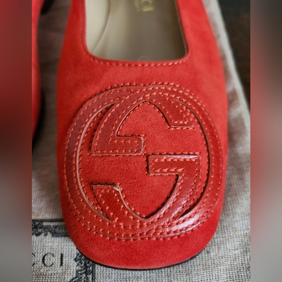 Gucci Orange Suede Soho Flats - Picture 5 of 13